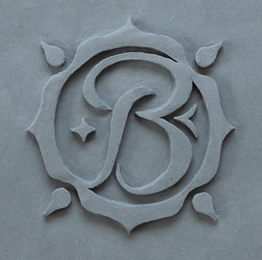 Zierbuchstabe B, Plastilin-Modell